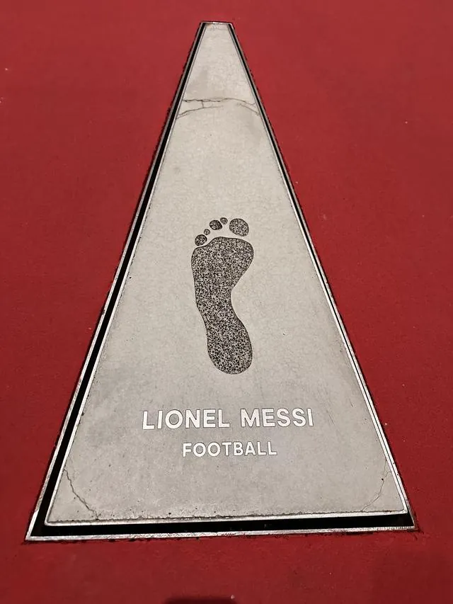 Lionel Messi's footprint set into a walk of fame